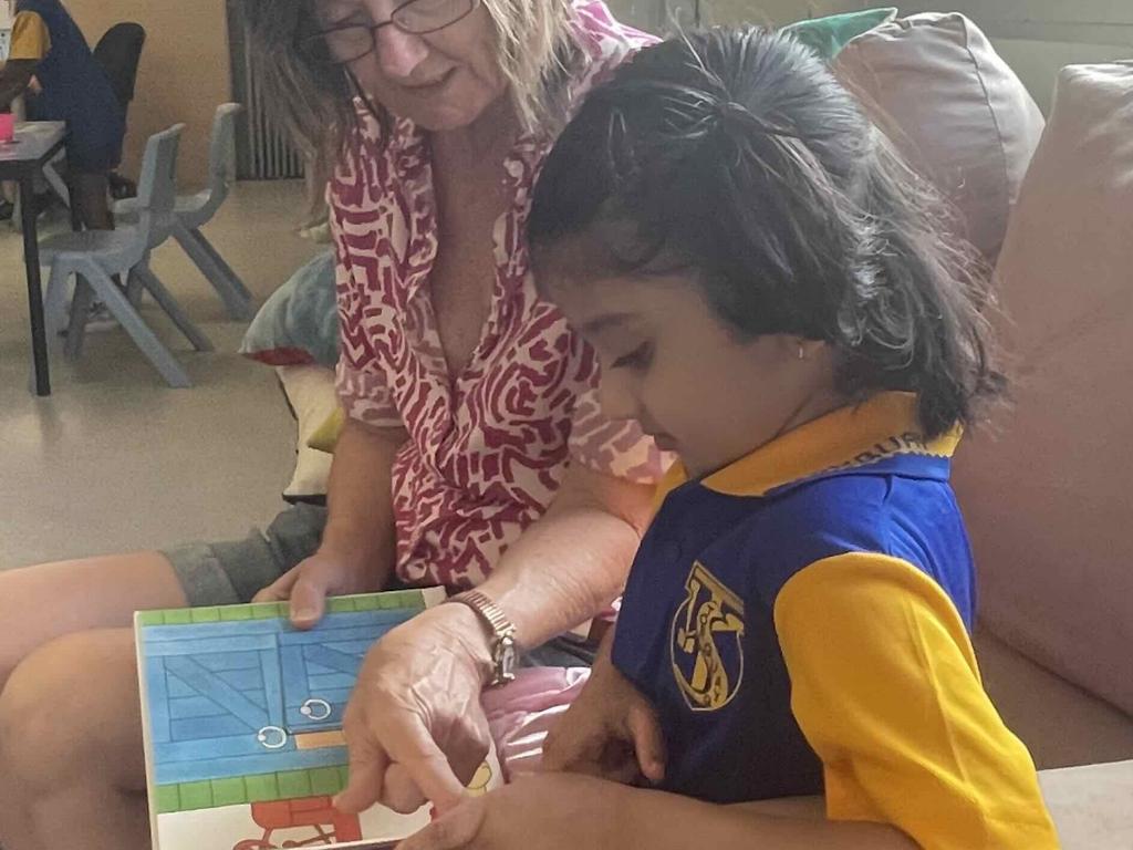 Ms Katnid and Jianna Telvis at Torquay State School.