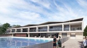 A new pool concourse will feature new bench seats, outdoor showers, umbrellas and lightning as well as a new two-storey multipurpose building. Picture: TKD Architects