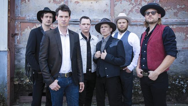 Ketch Secor, second from left, with his Old Crow Medicine Show bandmates. Picture: Danny Clinch.