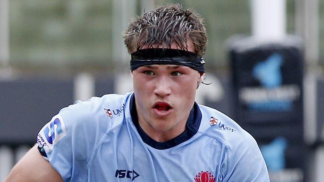 Aston Weir   for Waratahs.  Under 16s Waratahs  v Melbourne Rebels in Super Rugby National Championships Round 1 at Leichhardt Oval. Picture: John Appleyard.