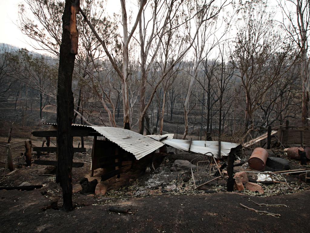 Fire devastated area around the "castle" in the small community of Wytaliba on the 13th of November 2019. Bushfires ripped through the small community of Wytaliba on the 9th of November 2019. Photographer: Adam Yip