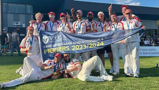 Gellibrand celebrates its VTCA Division 4 premiership.