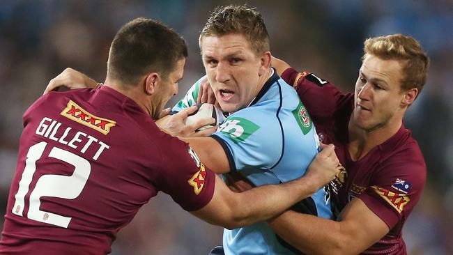 Queensland did their best to stop NSW from playing the ball.