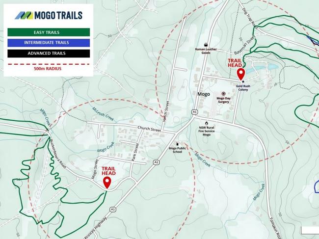 The Mogo Trails will begin in Mogo before splitting into different tracks. Picture: Eurobodalla Shire Council.