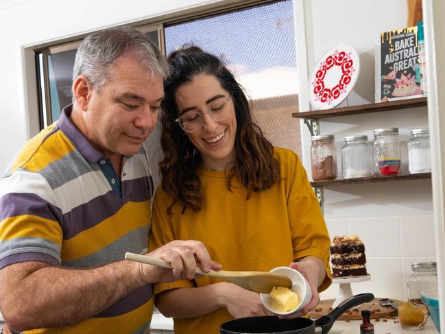 Amber with her dad Peter, who was a big influence on her cooking.