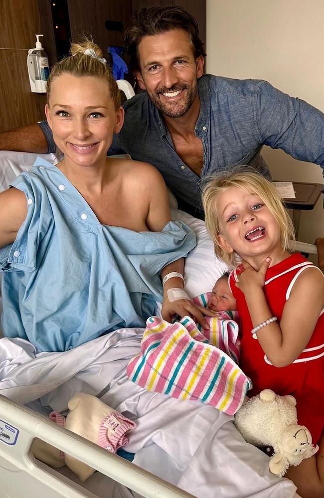 Tim Robards and Anna Heinrich welcome their second baby, Ruby.