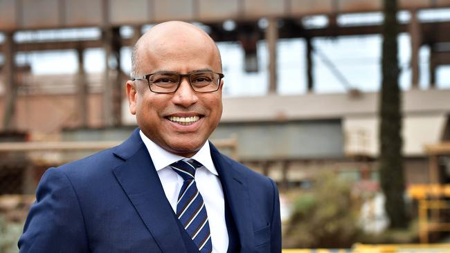 Sanjeev Gupta, executive chairman of the GFG Alliance, visits the Arrium steelworks at Whyalla. Picture: Bianca De Marchi