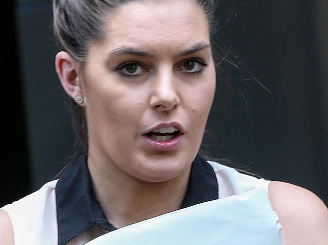 Supreme Court in Melbourne.Kim Duthie is pictured outside court.Duthie had a sexual relationship when she was a 17 year old schoolgirl with former AFL players manager Ricky Nixon.Picture:Ian Currie