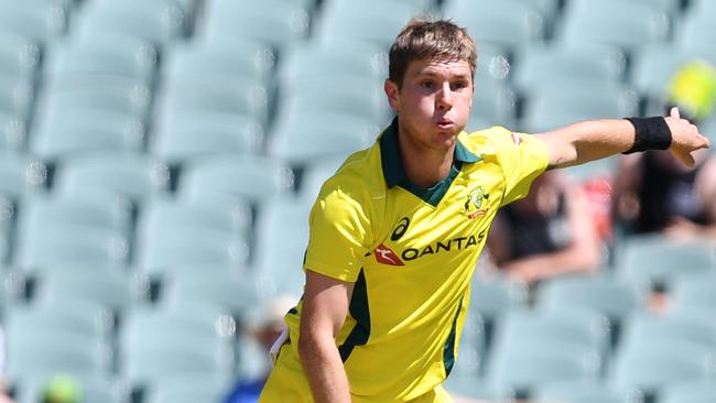 Adam Zampa in action for Australia at the Adelaide Oval earlier in January. Picture: AAP Image/David Mariuz