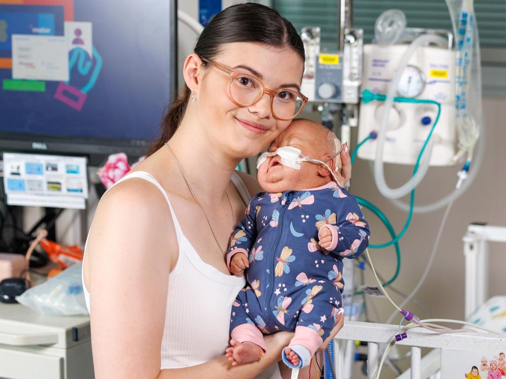 Cassidy Barlow with baby Laurelai at Mater Mothers' Hospital: Picture: J&amp;A Photography