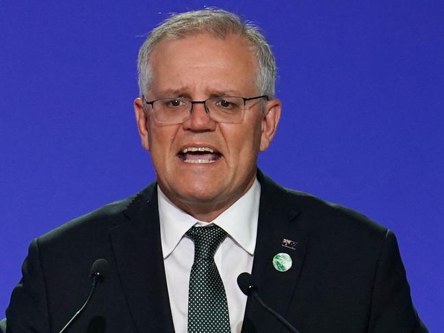 Prime Minister Scott Morrison called the 80 per cent milestone ‘magnificent’. Picture: Ian Forsyth / AFP