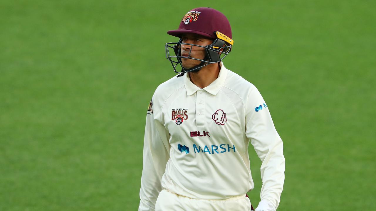 Usman Khawaja leaves the field after being dismissed cheaply.