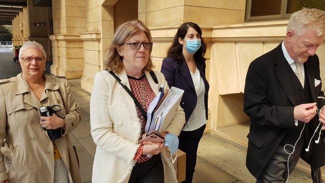 Ms O'Connor SC and her supporters outside the Legal Practitioners Disciplinary Tribunal last year. Picture: Sean Fewster