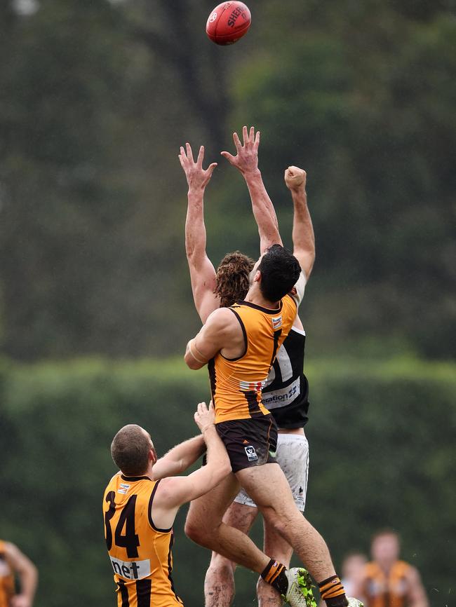 David Mirra spoils while playing for Box Hill. Picture: Steve Tanner