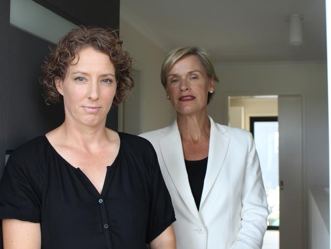 Denise (surname withheld) and Labor consumer affairs spokeswoman Jen Butler. Picture: Supplied