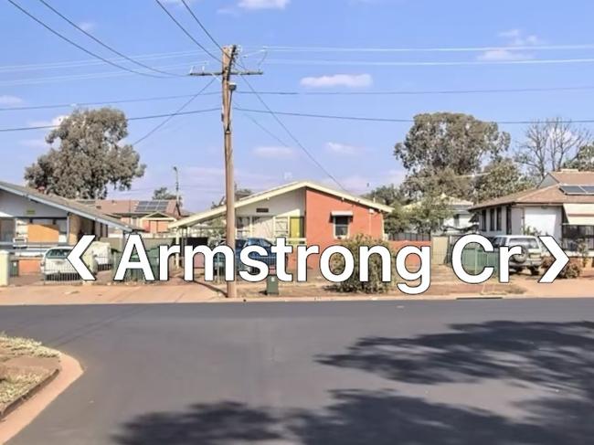 Armstong Street in Dubbo where the police pursuit was initiated.