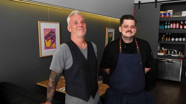 Owner Jason Taylor and head chef Ryan Boyle at their new cafe Argo in Buderim. Picture: Patrick Woods.