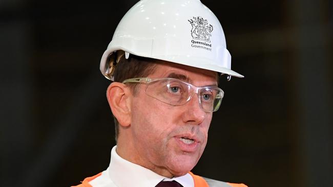 Queensland Treasurer Cameron Dick at a press conference this morning. Picture: Dan Peled/AAP