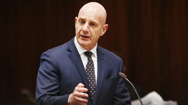 Premier Peter Gutwein during question time in state parliament. Picture: Zak Simmonds