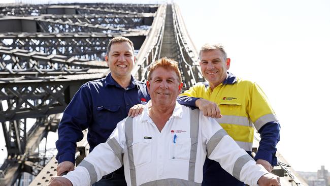 The Cerovac family, brothers Joseph and Goran, and father Mirko, who have all worked together on the bridge for 20+ years. Picture: Tim Hunter