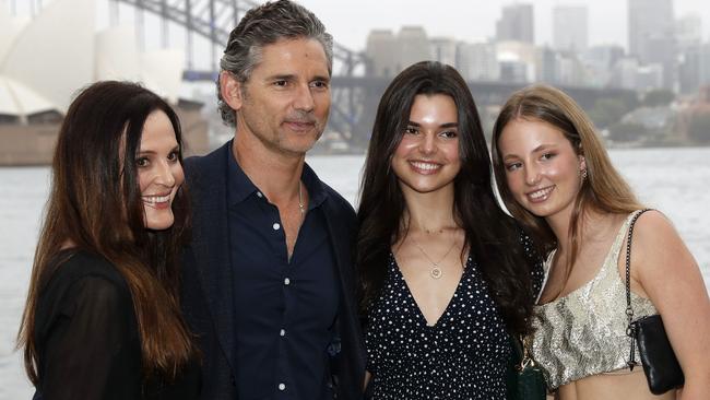 Sophia Bana (centre) with dad, Eric, mum Rebecca and cousin Jasmine Taylor (right). Picture: Jonathan Ng