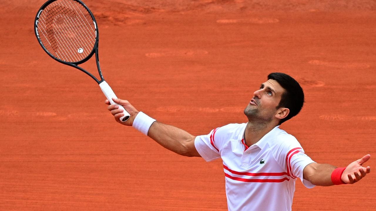 Novak Djokovic during the 2021 Roland Garros French Open tennis tournament in Paris. Picture: Martin Bureau/AFP