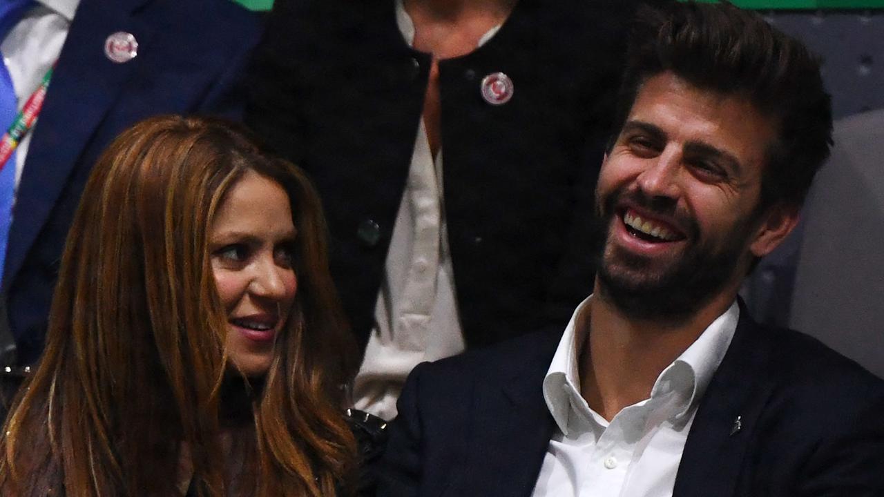 Shakira and Gerard Pique watching Spain's Rafael Nadal playing Canada's Denis Shapovalov during the final singles tennis match between Canada and Spain at the Davis Cup Madrid Finals 2019 in Madrid. (Photo by GABRIEL BOUYS / AFP)