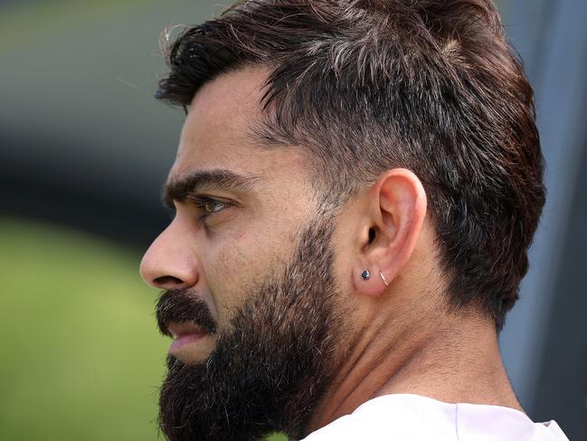 PERTH, AUSTRALIA - NOVEMBER 13: Virat Kohli of India looks on during an India Test squad training session at the WACA Ground on November 13, 2024 in Perth, Australia. (Photo by Paul Kane/Getty Images)