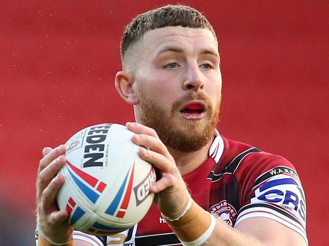 ST HELENS, ENGLAND - APRIL 01:  Jackson Hastings of Wigan Warriors during the Betfred Super League match between Wigan Warriors and Wakefield Trinity at Totally Wicked Stadium on April 01, 2021 in St Helens, England. Sporting stadiums around the UK remain under strict restrictions due to the Coronavirus Pandemic as Government social distancing laws prohibit fans inside venues resulting in games being played behind closed doors. (Photo by Alex Livesey/Getty Images)