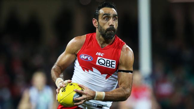 Adam Goodes in action during his illustrious playing career. Picture: Phil Hillyard