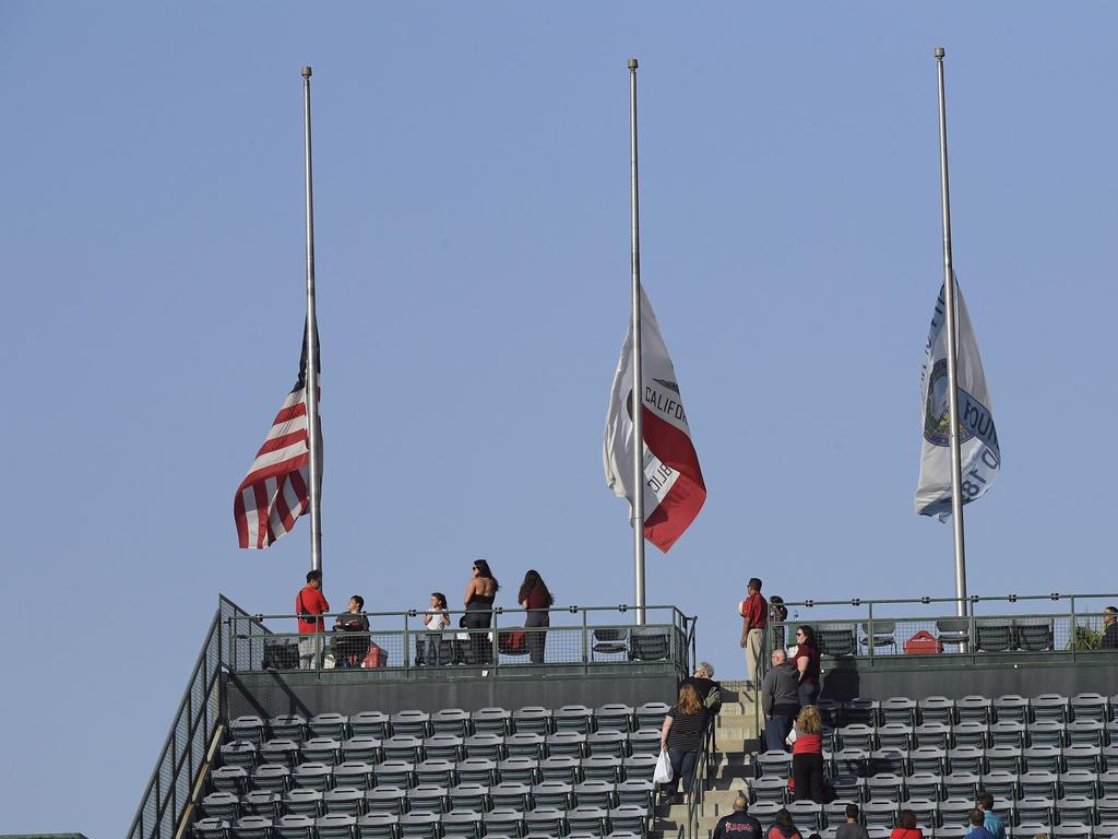 The US flag was flown at half-mast across the nation.