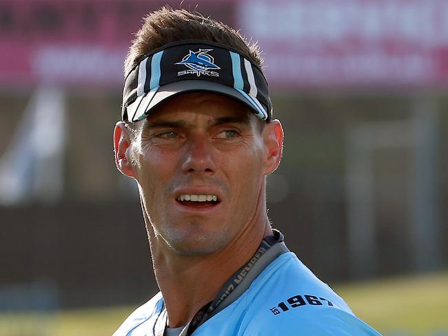 Cronulla Sharks latest recruit Josh Morris pictured at his first training session for his new club at Shark Park in Woolooware.  Interim coach John Morris. Picture: Toby Zerna