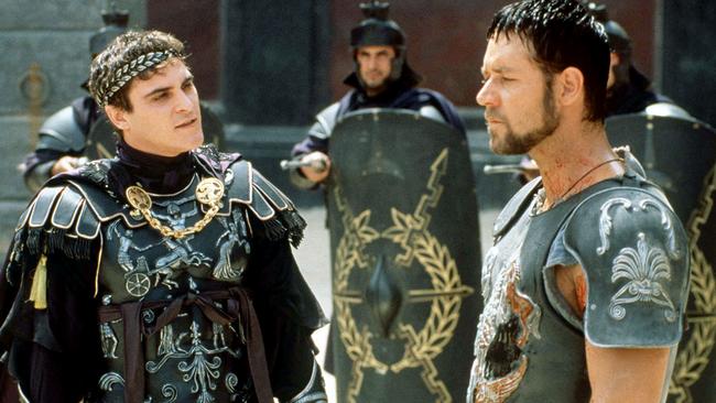 Russell Crowe’s Maximus and Joaquin Phoenix’s Commodus in the original.