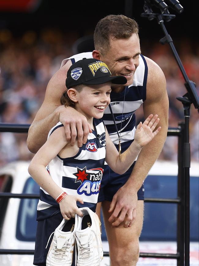 What a man Joel Selwood is. Photo by Daniel Pockett/AFL Photos/via Getty Images