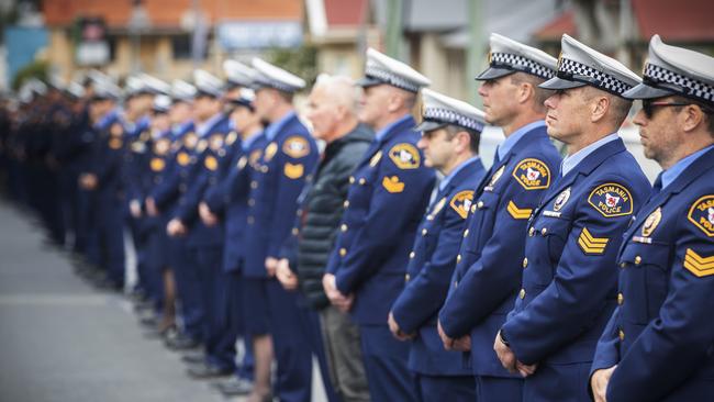 Funeral for Police Officer Robert Cooke at North Hobart. Picture Chris Kidd