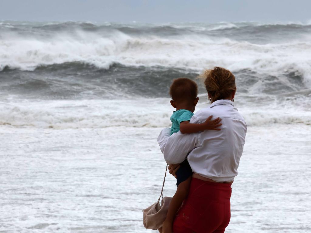 Councils along the Gold Coast are threatening fines to anyone who ventures into the water ahead of Cyclone Alfred. Picture: NewsWire / Tertius Pickard