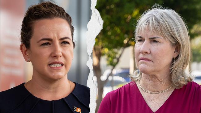 Country Liberal Party leader Lia Finocchiaro and NT Labor leader Eva Lawler ahead of the 2024 Territory election.