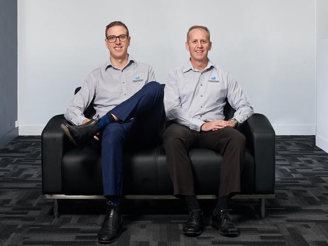 Enlightened Financial Solutions Mackay owner/financial planner Scott Jamieson (left) with CEO/founder James Wortley. Picture: Jim Cullen Photography