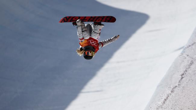 Kim during the half-pipe final. Picture: Getty