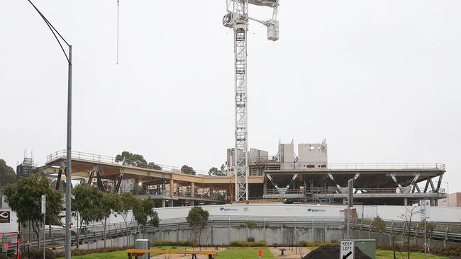 Geelong’s Civic Precinct worksite is starting to take shape. Picture: Alan Barber