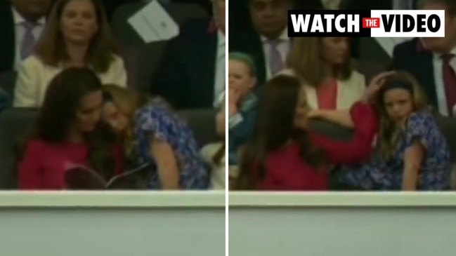 Kate Middleton comforts Mia Tindall at Queen's Platinum Jubilee