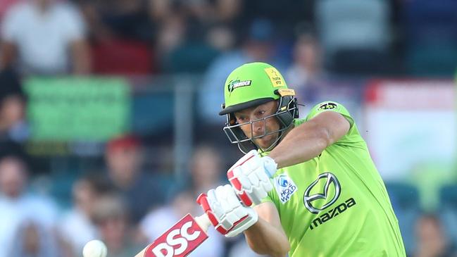 CANBERRA, AUSTRALIA – DECEMBER 26: Daniel Sams of the Thunder bats during the Big Bash League match between the Sydney Thunder and the Melbourne Renegades at Manuka Oval, on December 26, 2020, in Canberra, Australia. (Photo by Mike Owen/Getty Images)