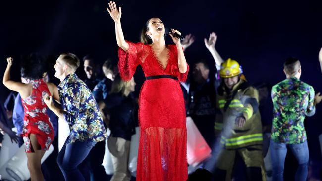 Ricki-Lee performs during the Closing Ceremony (Photo by Scott Barbour/Getty Images)