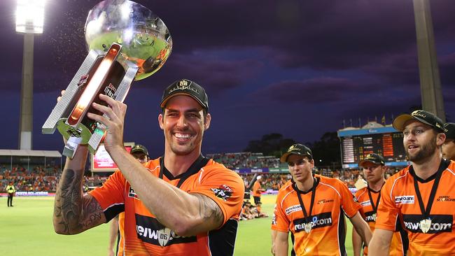 Mitchell Johnson helped the Perth Scorchers to the title last BBL. Picture: Getty Images