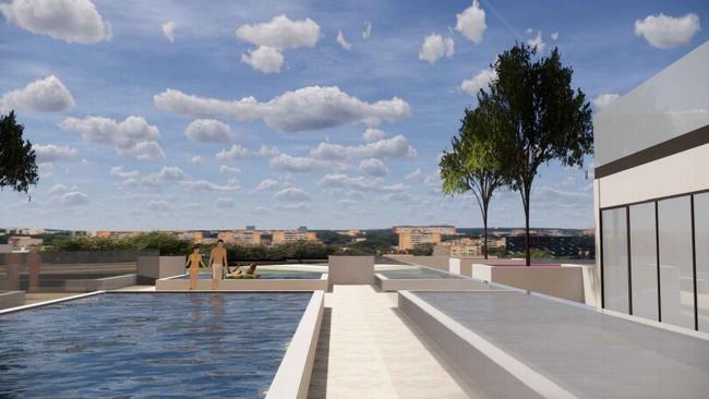 An infinity pool would look out over the racecourse. Picture: Supplied