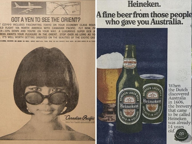 Archival ads in The Australian newspaper