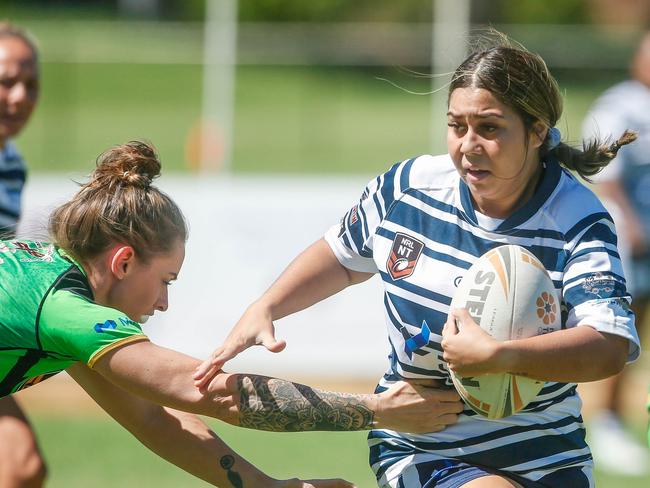 Talia Corrie scored three tries against Palmerston Raiders in Round 2 of the 2021 NRL NT season. Picture: Glenn Campbell