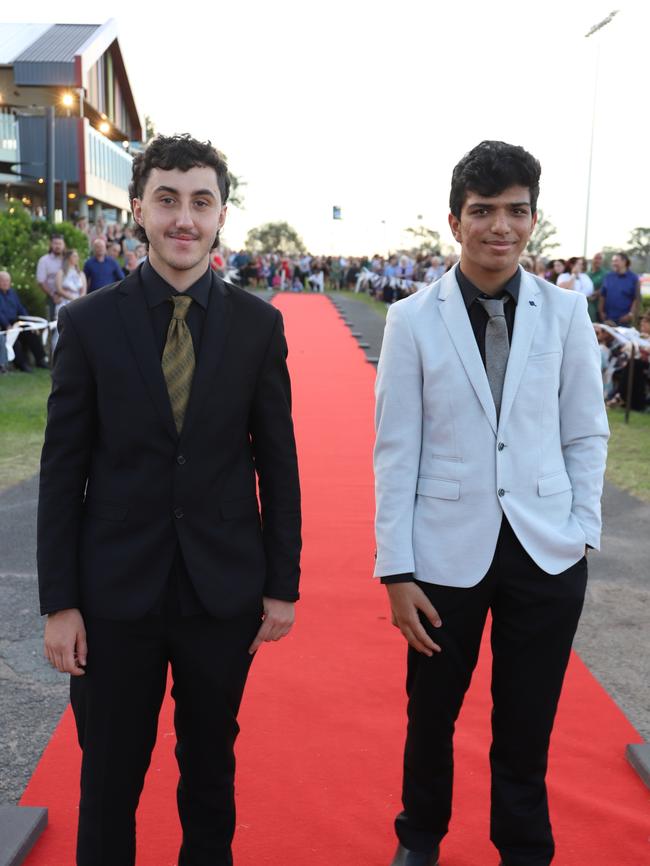 Aaditya Rana and Patrick Doherty at the James Nash State High School formal 2022.