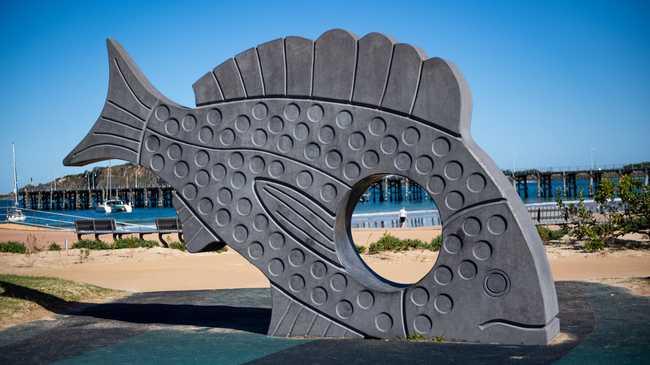 Fish sculpture at Jetty foreshores park.06 April 2020