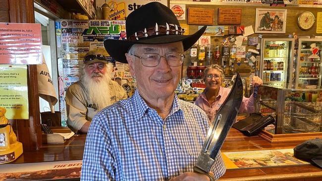 The outback pub includes a number of memorabilia from the classic Aussie film.